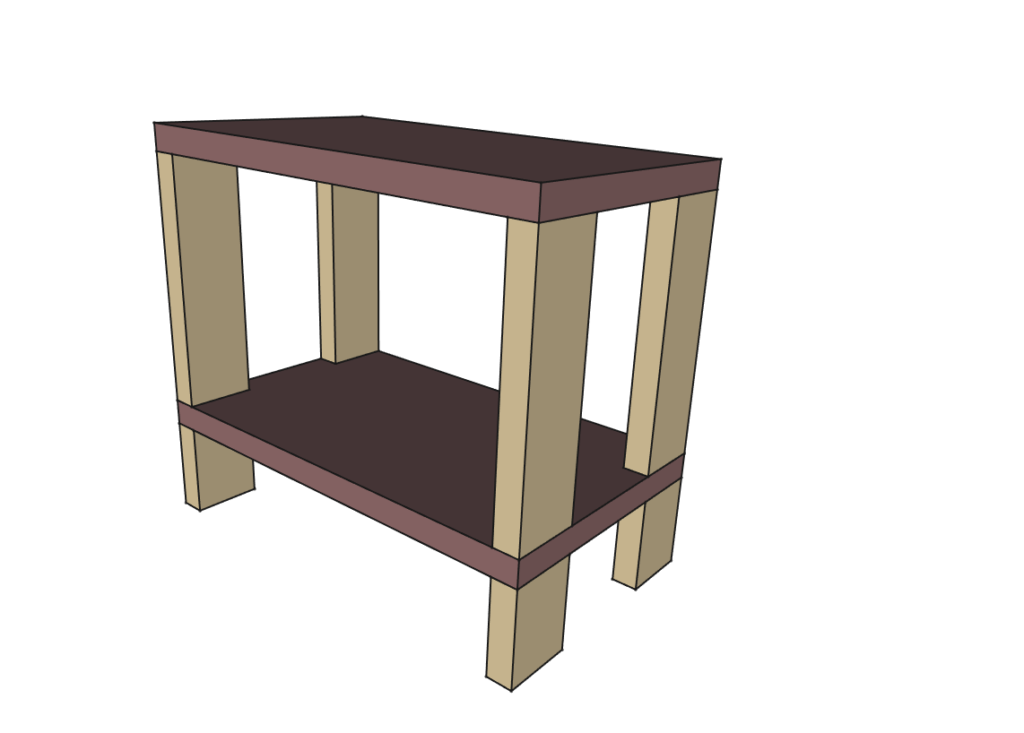 Mini prateleira em perspectiva